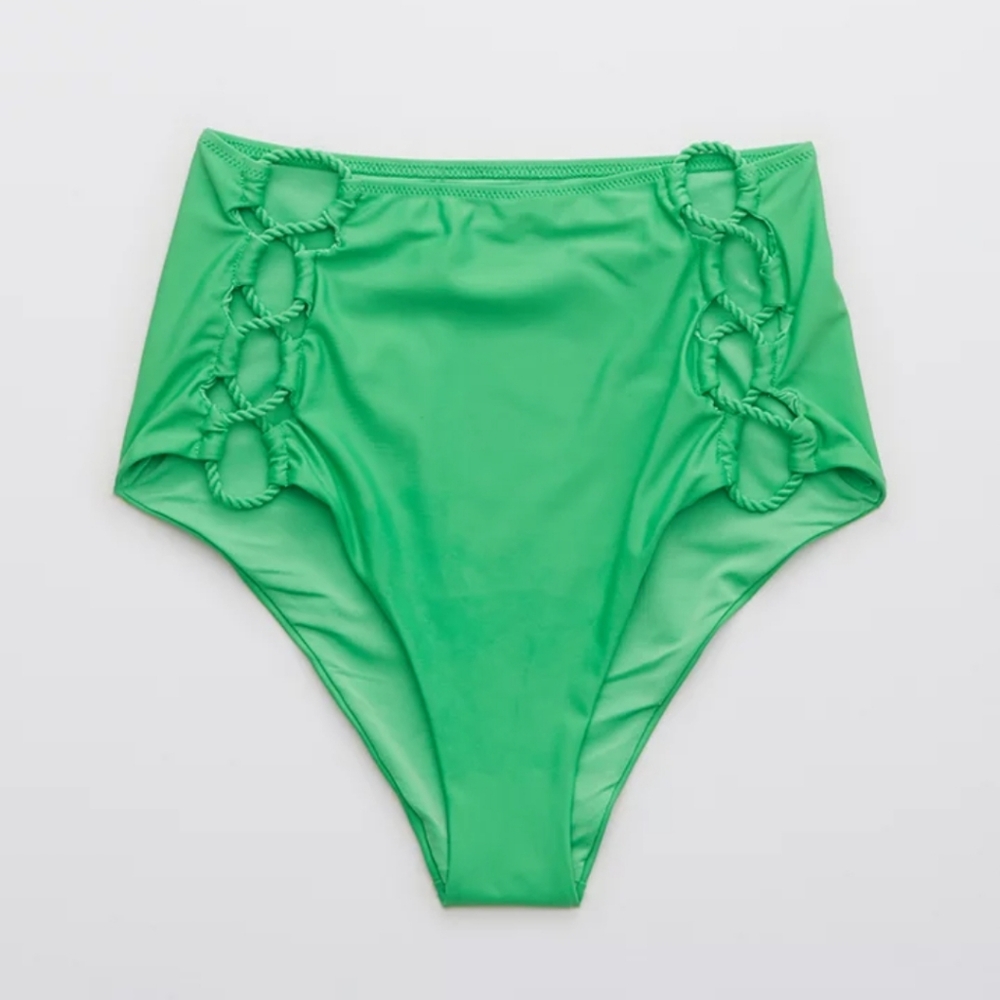 Aerie lace up high waist bikini bottoms